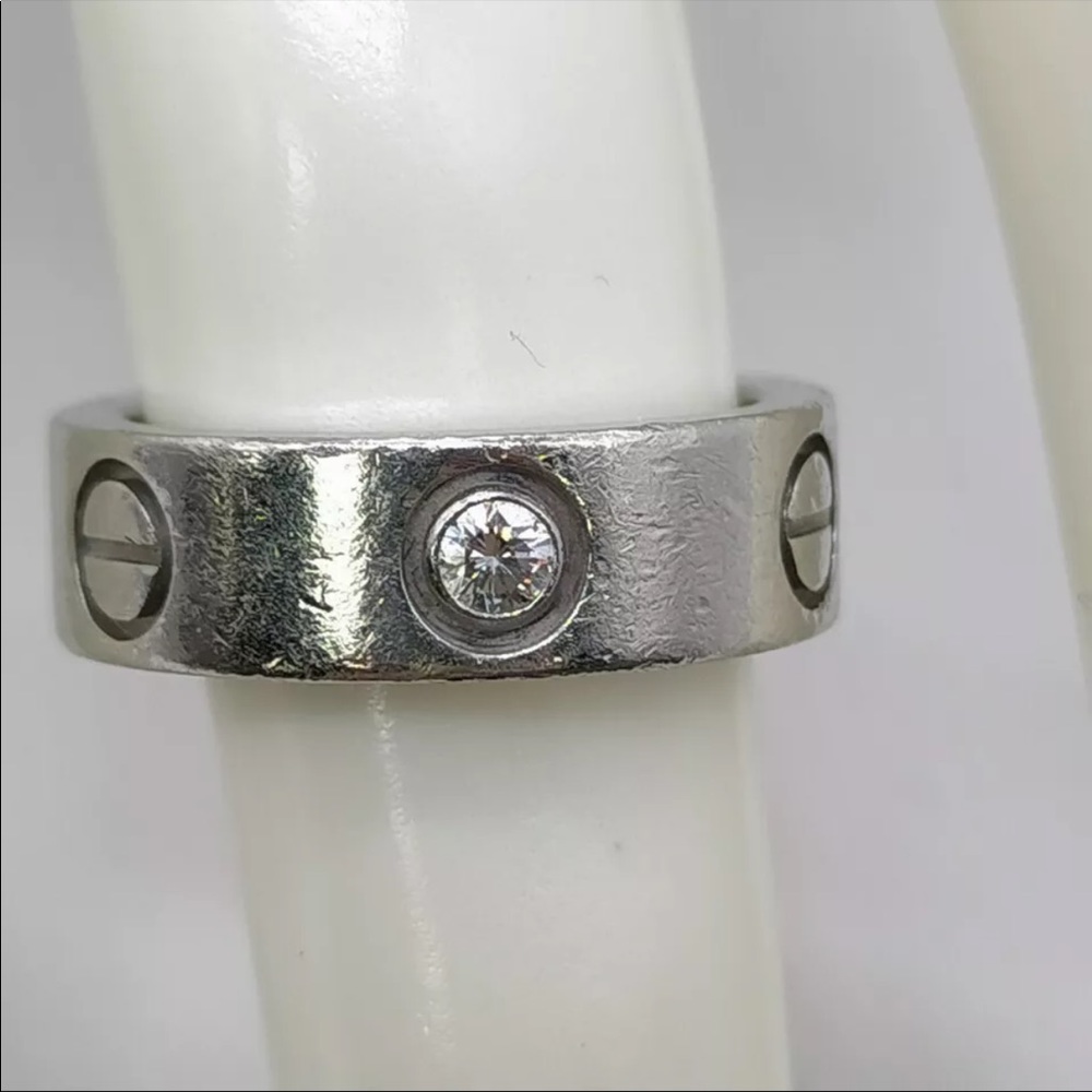 Cartier love ring platinum 1 diamond - Picture 12 of 14